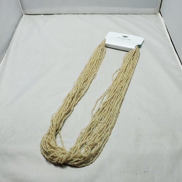 Signature ivory seed bead multi strand necklace 20 strand - Picture 3 of 5